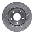 R1 Concepts Brake Rotor Drilled and Slotted Silver Fits Dodge Caliber