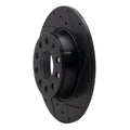 R1 05-25 Audi A3 Sportback E-Tron Rear Right Drilled & Slotted Black Brake Rotor