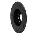 R1 05-25 Audi A3 Sportback E-Tron Rear Right Drilled & Slotted Black Brake Rotor