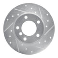 R1 95-98 BMW 318TI Front Right Drilled & Slotted Silver Brake Rotor