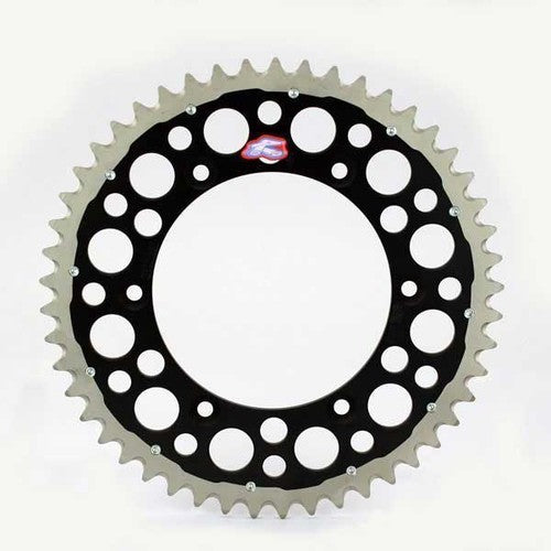 Renthal 88-91/ 06-11 Suzuki RM125/ 2010/17-19 RMX 450Z Rear Grooved Sprocket - Black 520-52P Teeth