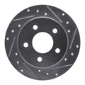 DFC 94-04 Ford Mustang Rear Right Drilled & Slotted Silver Brake Rotor
