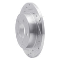 DFC 94-04 Ford Mustang Rear Left Drilled & Slotted Silver Brake Rotor