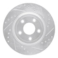 R1 00-06 Ford Thunderbird Rear Right Drilled & Slotted Silver Brake Rotor