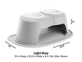 WeatherTech Pet Feeding System Double High 32oz 8in. Poly Bowl - Light Grey