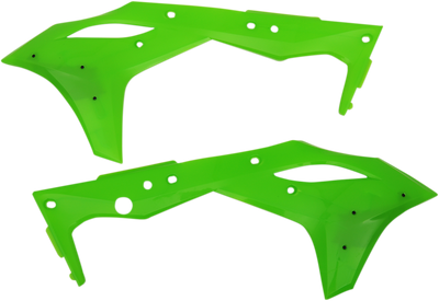 Cycra Kawasaki Powerflow Radiator Shrouds - Flo. Green