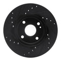 R1 94-02 Mazda Miata Front Right Drilled & Slotted Black Brake Rotor