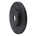 R1 94-02 Mazda Miata Front Right Drilled & Slotted Black Brake Rotor