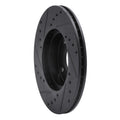 R1 94-02 Mazda Miata Front Right Drilled & Slotted Black Brake Rotor