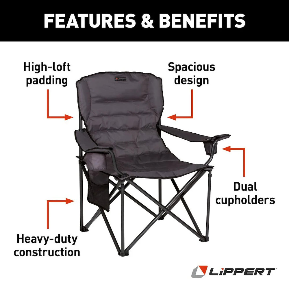 CAMPFIRE MEGA PADDED QUAD CHAIR DARK GREY