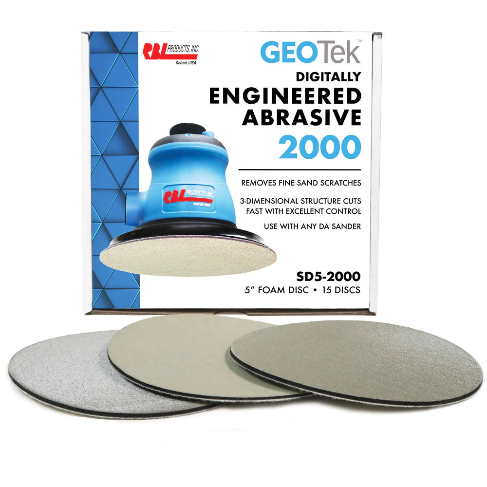 5IN FOAM SANDING DISC W/ DIGITALLY PHOTOGRAPHED ABRASIVE 2000 GRIT