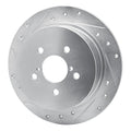 DFC 05-09 Subaru Legacy Rear Left Drilled & Slotted Silver Brake Rotor
