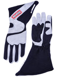 RaceQuip SFI-5 Gray/Black Large Long Angle Cut Glove