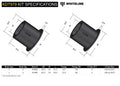 Whiteline KDT979 Rear Differential Outrigger Bushing; Fits Subaru Forester 03-08