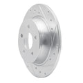 R1 13-18 Ford Transit CONNECT Rear Right Drilled & Slotted Silver Brake Rotor
