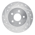 R1 13-18 Ford Transit CONNECT Rear Right Drilled & Slotted Silver Brake Rotor