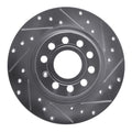 R1 Concepts Brake Rotor Drilled and Slotted Silver Fits Audi A3