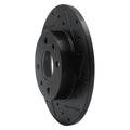 R1 2009-2019 Fiat 500 (USA/Canada) Rear Right Drilled & Slotted Black Brake Rotor