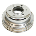 Chrome Crankshaft Pulley Double Groove Fits 1965-1968 Ford 289/302 Mr Gasket