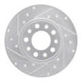 R1 14-22 Chrysler 200 Rear Left Drilled & Slotted Silver Brake Rotor
