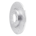 R1 14-22 Chrysler 200 Rear Left Drilled & Slotted Silver Brake Rotor