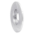 R1 14-22 Chrysler 200 Rear Left Drilled & Slotted Silver Brake Rotor