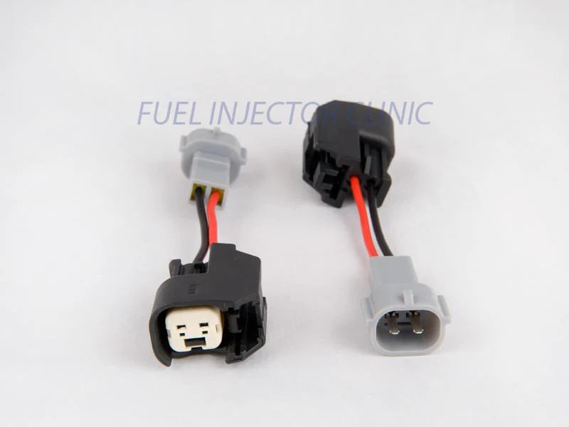 Fuel Injector Clinic Set of 6 US Car/EV6 Hard (female) to Denso (male) injector plug adaptors