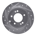 R1 05-20 Hyundai TUCSON Rear Left Drilled & Slotted Silver Brake Rotor