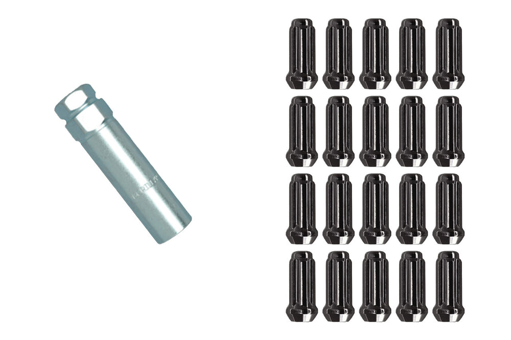 SMALL DIAMETER DUPL X ET BLACK CHROME 5LUG KIT 14MM X 1.50 THREAD