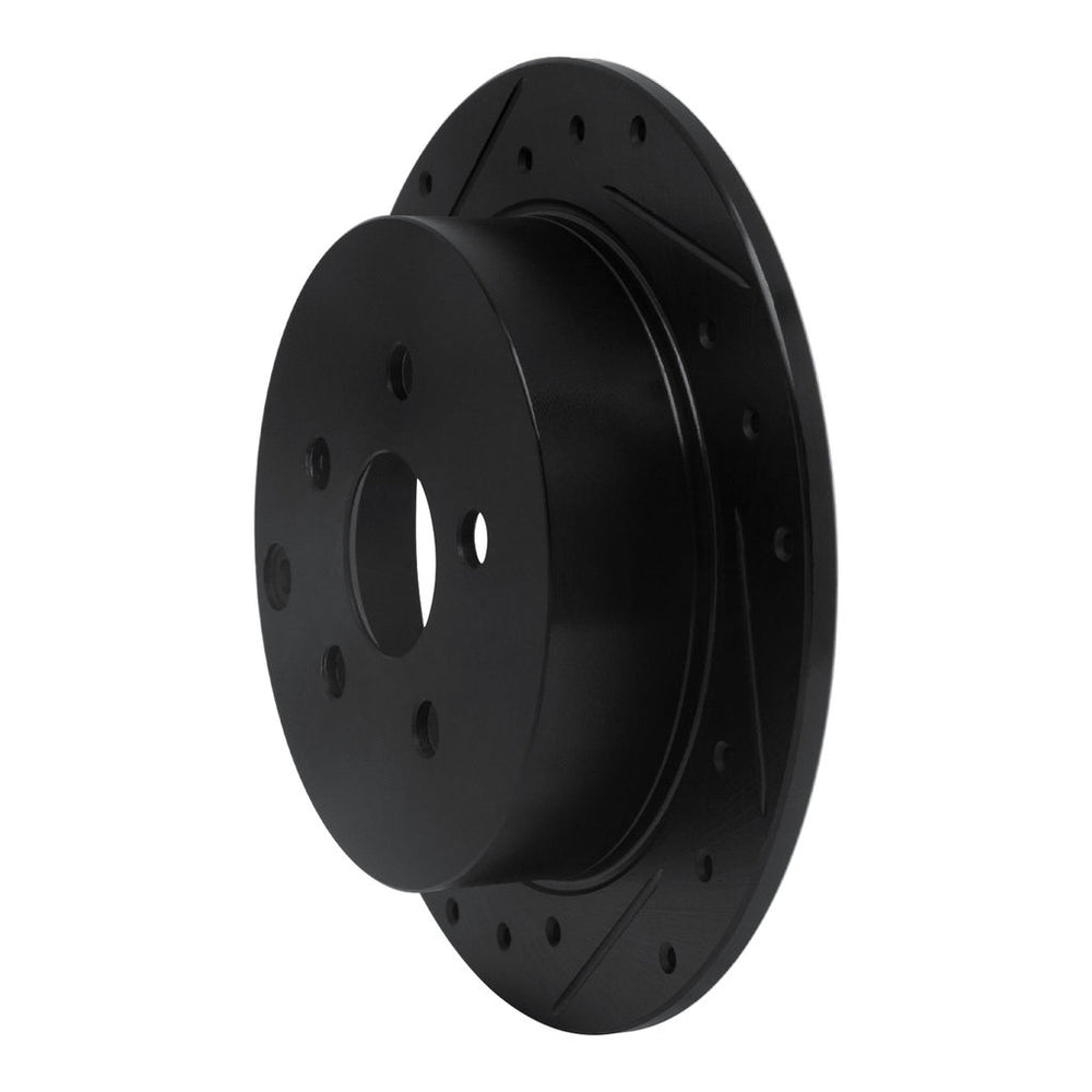 R1 00-10 Pontiac Vibe Rear Left Drilled & Slotted Black Brake Rotor