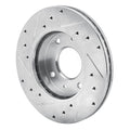 DFC 88-07 Dodge Colt Front Right Drilled & Slotted Silver Brake Rotor