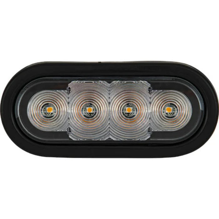 6 INCH LED OVAL STROBE LIGHT WITH AMBER LEDS AND CLEAR LENS