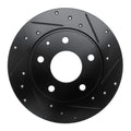 R1 14-16 Mazda 3 Sport Rear Right Drilled & Slotted Black Brake Rotor
