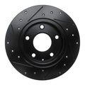 R1 14-16 Mazda 3 Sport Rear Right Drilled & Slotted Black Brake Rotor