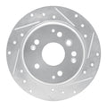 R1 Concepts Brake Rotor Drilled and Slotted Silver Fits Acura TL