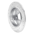 R1 Concepts Brake Rotor Drilled and Slotted Silver Fits Acura TL