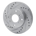 R1 Concepts Brake Rotor Drilled and Slotted Silver Fits Acura CL