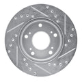 R1 02-15 Acura RSX Front Left Drilled & Slotted Silver Brake Rotor
