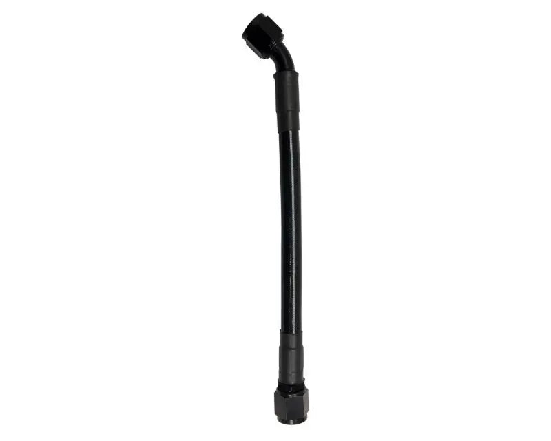 Fragola -6AN Ext Black PTFE Hose Assembly Straight x 45 Degree 12in