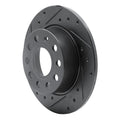 R1 10-19 Audi A3 Rear Left Drilled & Slotted Black Brake Rotor