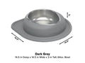 WeatherTech Pet Feeding System Single Low 64oz 3in. Stainless Bowl - Dark Grey