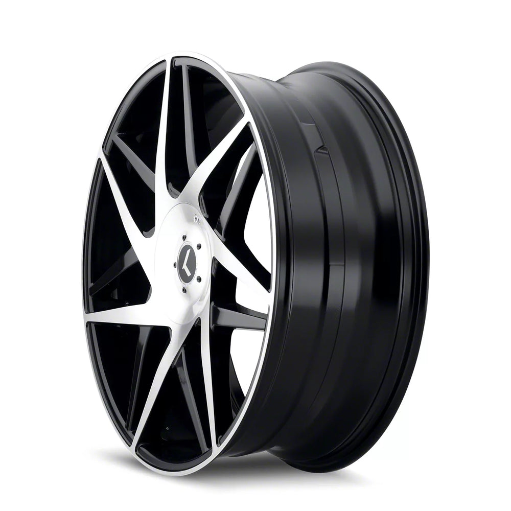 Kraze KR192 Phase 22x8.5 / 5x115/120 BP / 38mm Offset / 74.1mm Hub Gloss Black Machined Wheel