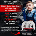 R1 14-18 Audi A7 Quattro Front & Rear Drill/Slot Carbon Coated Rotor Set w/Optimum Pads