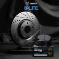 R1 15-23 Fiat 500X Front & Rear Drill/Slot Black Rotors w/Euro Ceramic Pads