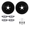 R1 12-18 Audi A6 Quattro Front Drill/Slot Black Rotors w/Euro Ceramic Pads