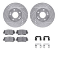DFC 15-21 Fiat 500X Front Drilled & Slotted Silver Rotors with 5000 Advanced Brake Pads w/Hardware