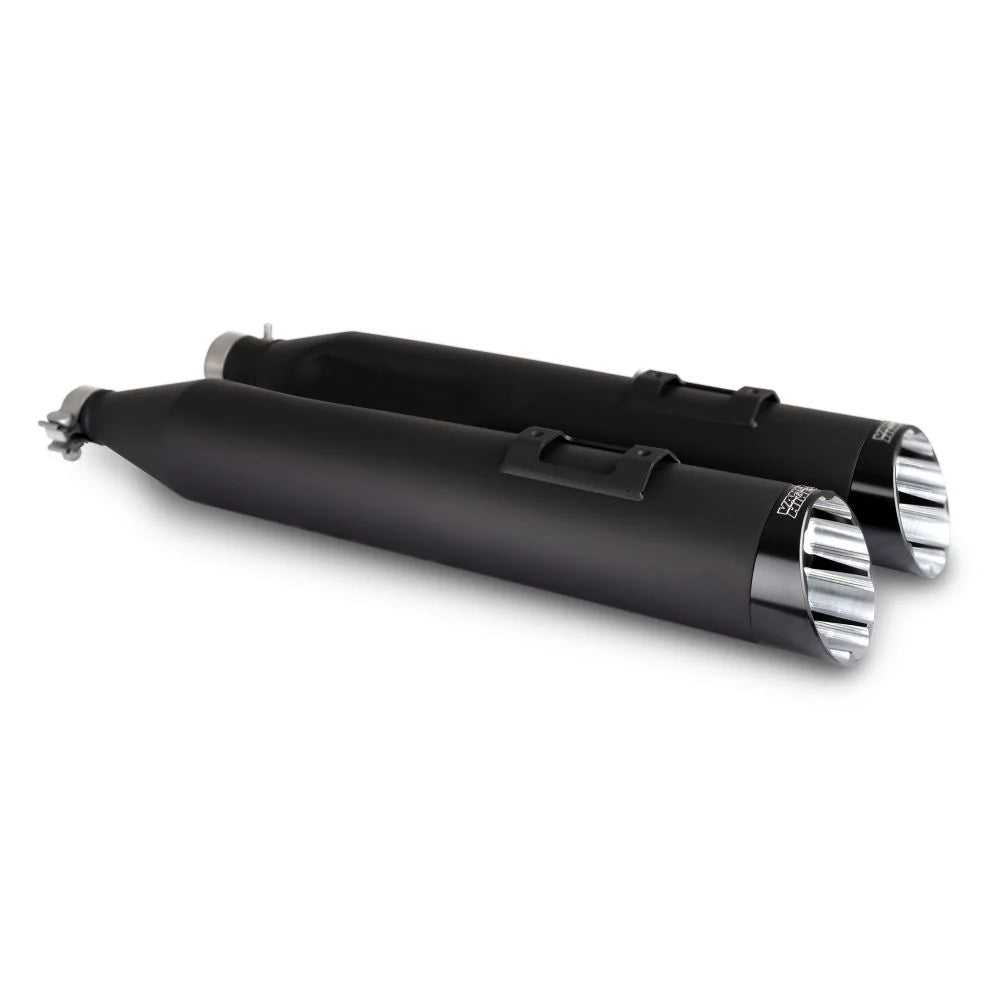 Vance & Hines HD M8 Touring Razorback 450 Slip-on Exhaust - Wrinkle Black