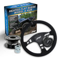 PRP Heated Flat Suede Steering Wheel Kit Black with Quick Release Hub - Universal Weld on Adaptor KG160H-04