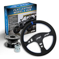 PRP Flat Leather Steering Wheel Kit Blue with Quick Release Hub for Polaris RZR Can Am X3 Arctic Cat Wildcat EZ-GO GEM John Deere Gator KG151-02