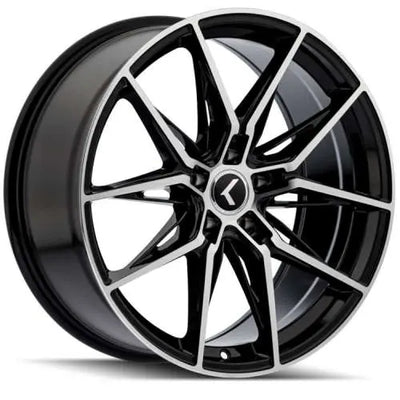 Kraze KR196 Evolve 22x9 / 5x112 BP / 35mm Offset / 66.56mm Hub Gloss Black Machined Wheel